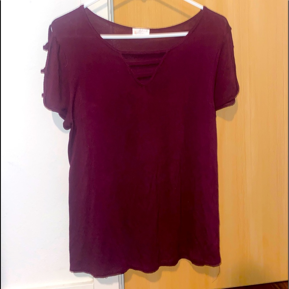 Burgundy top